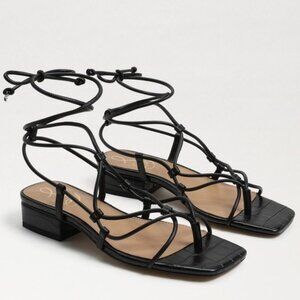 Sam Edelma Black DAFFY SANDAL Elegant Black Strappy Sandals Size 7.5